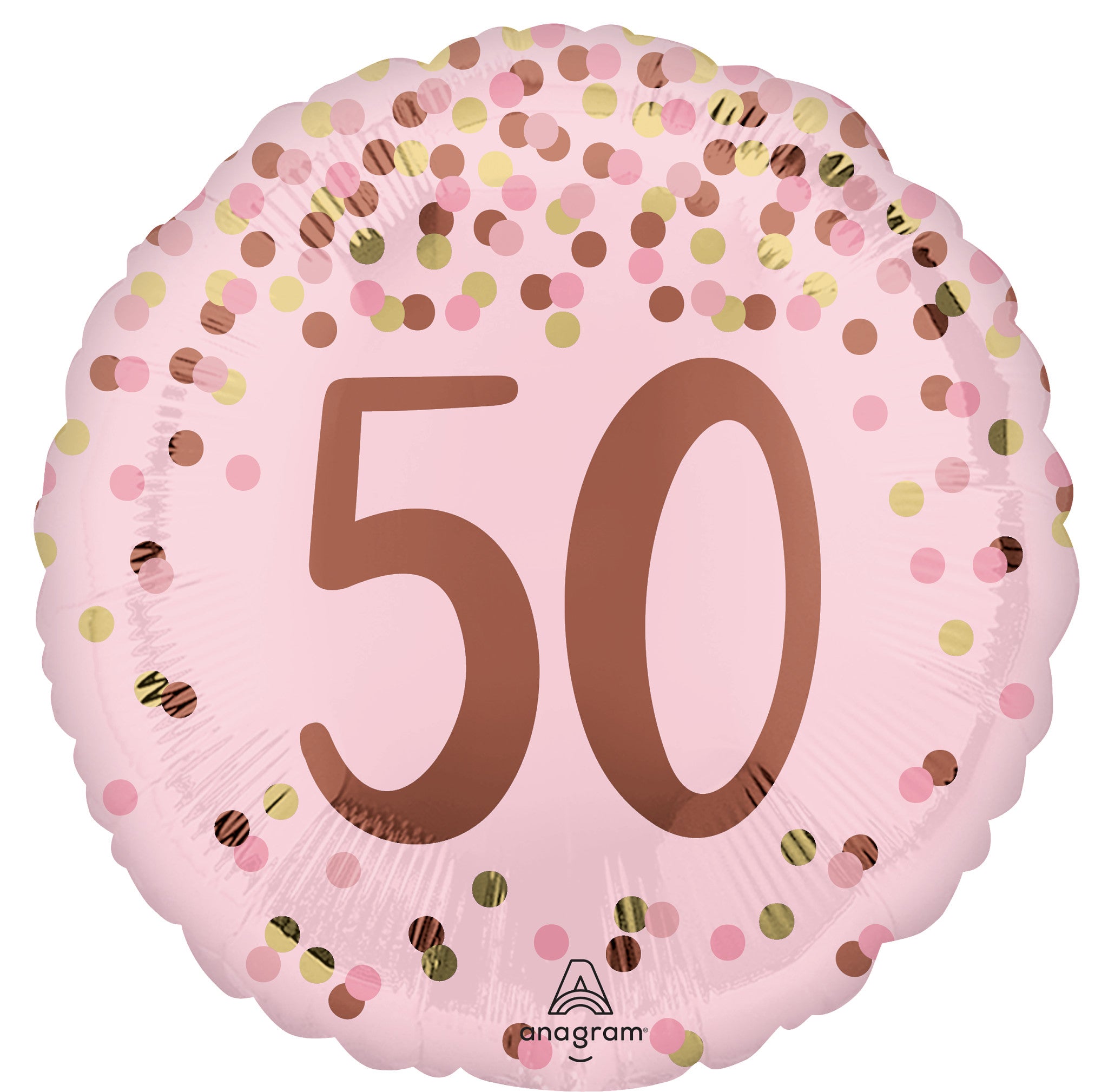 50 Jaar Helium Ballon Roze - Gevuld Met Helium - 46 cm