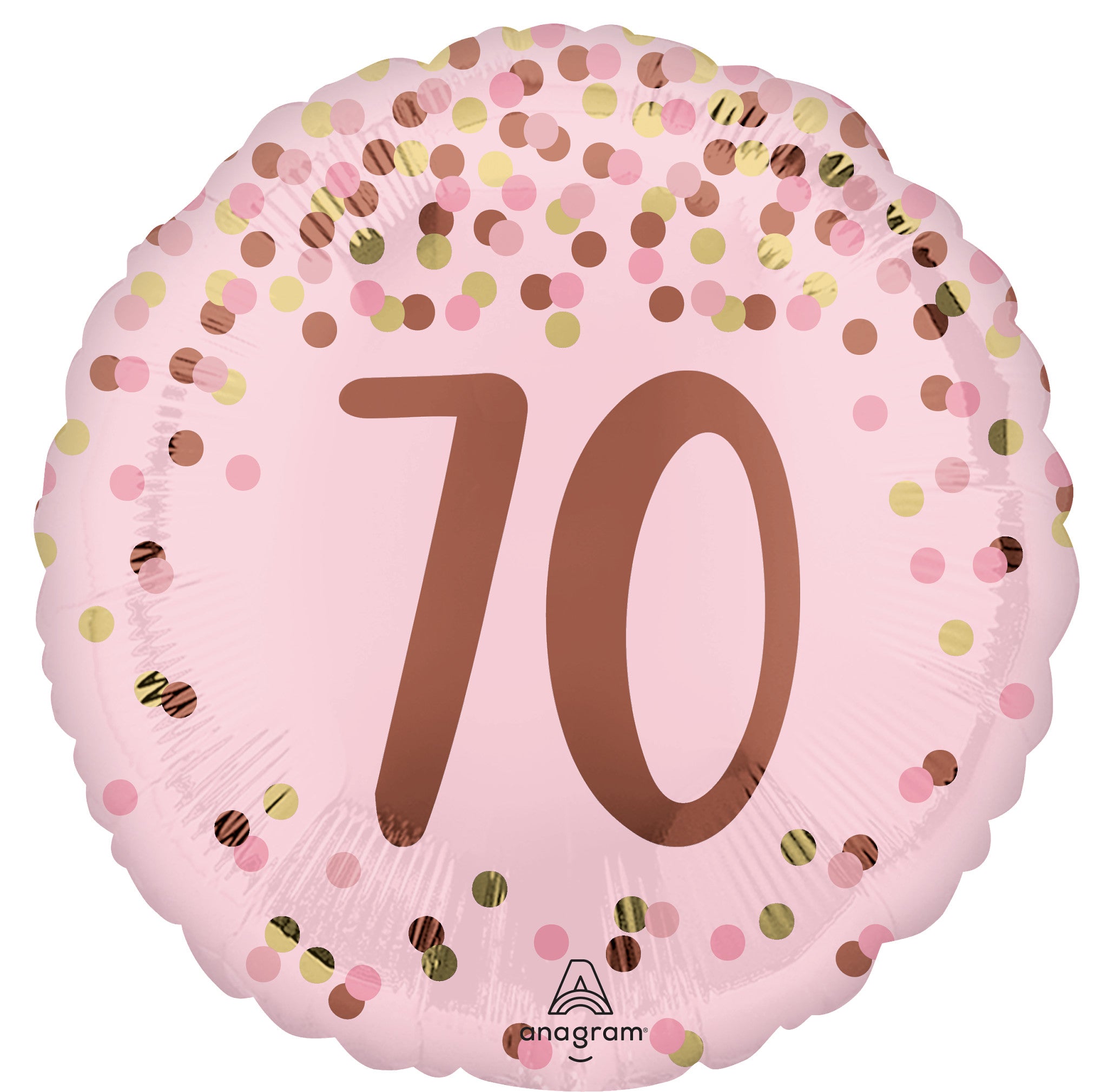 70 Jaar Helium Ballon Roze - Gevuld Met Helium - 46 cm