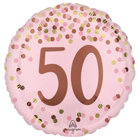 50 Jaar Folie Ballon Roze - 46 cm - Ballonnenshop.nl