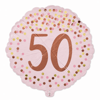 50 Jaar Folie Ballon Roze - 46 cm - Ballonnenshop.nl