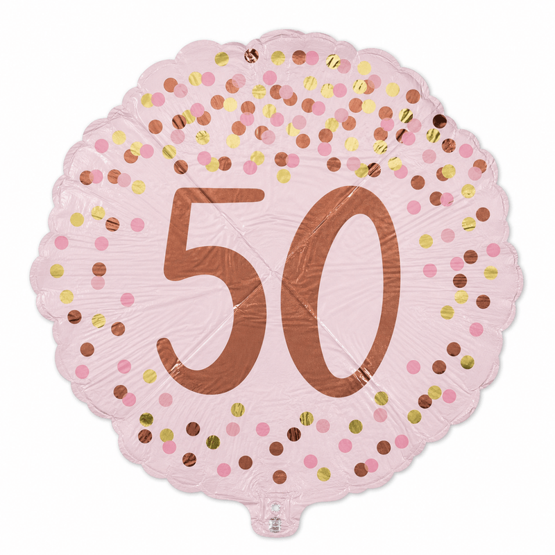 50 Jaar Folie Ballon Roze - 46 cm - Ballonnenshop.nl