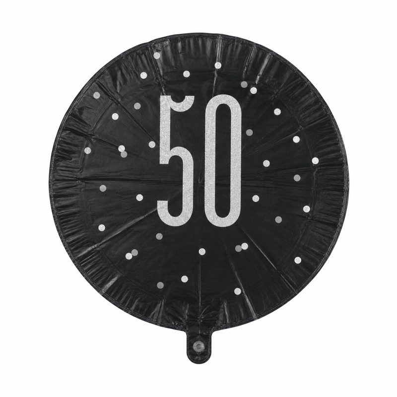 50 Jaar Folie Ballon Zwart 45 cm - Ballonnenshop.nl