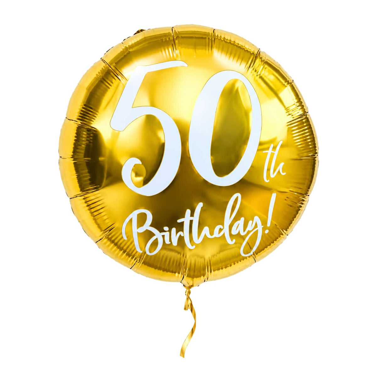 50th Birthday Helium Ballon Goud – met helium gevuld, met gouden lint