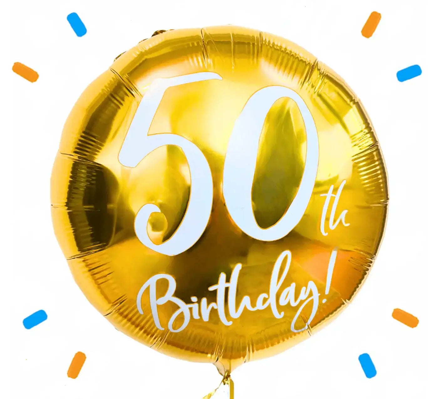 50th Birthday Helium Ballon Goud - Gevuld Met Helium - 45 cm - Ballonnenshop.nl