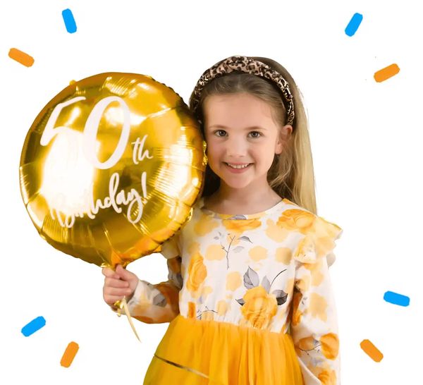 50th Birthday Helium Ballon Goud - Gevuld Met Helium - 45 cm - Ballonnenshop.nl