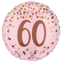 60 Jaar Folie Ballon Roze - 46 cm - Ballonnenshop.nl