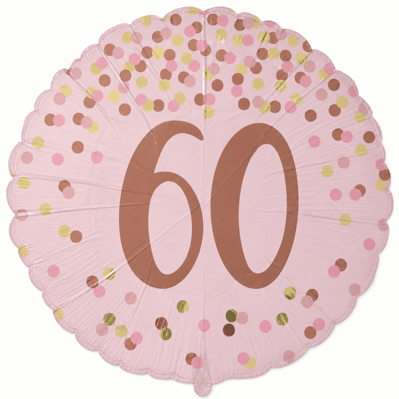 60 Jaar Folie Ballon Roze - 46 cm - Ballonnenshop.nl
