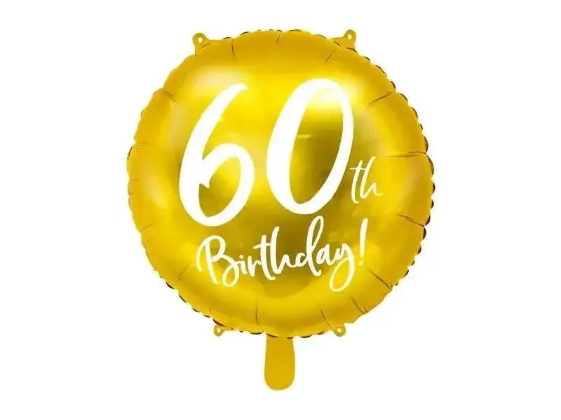60th Birthday Folie Ballon Goud 45 cm - Ballonnenshop.nl