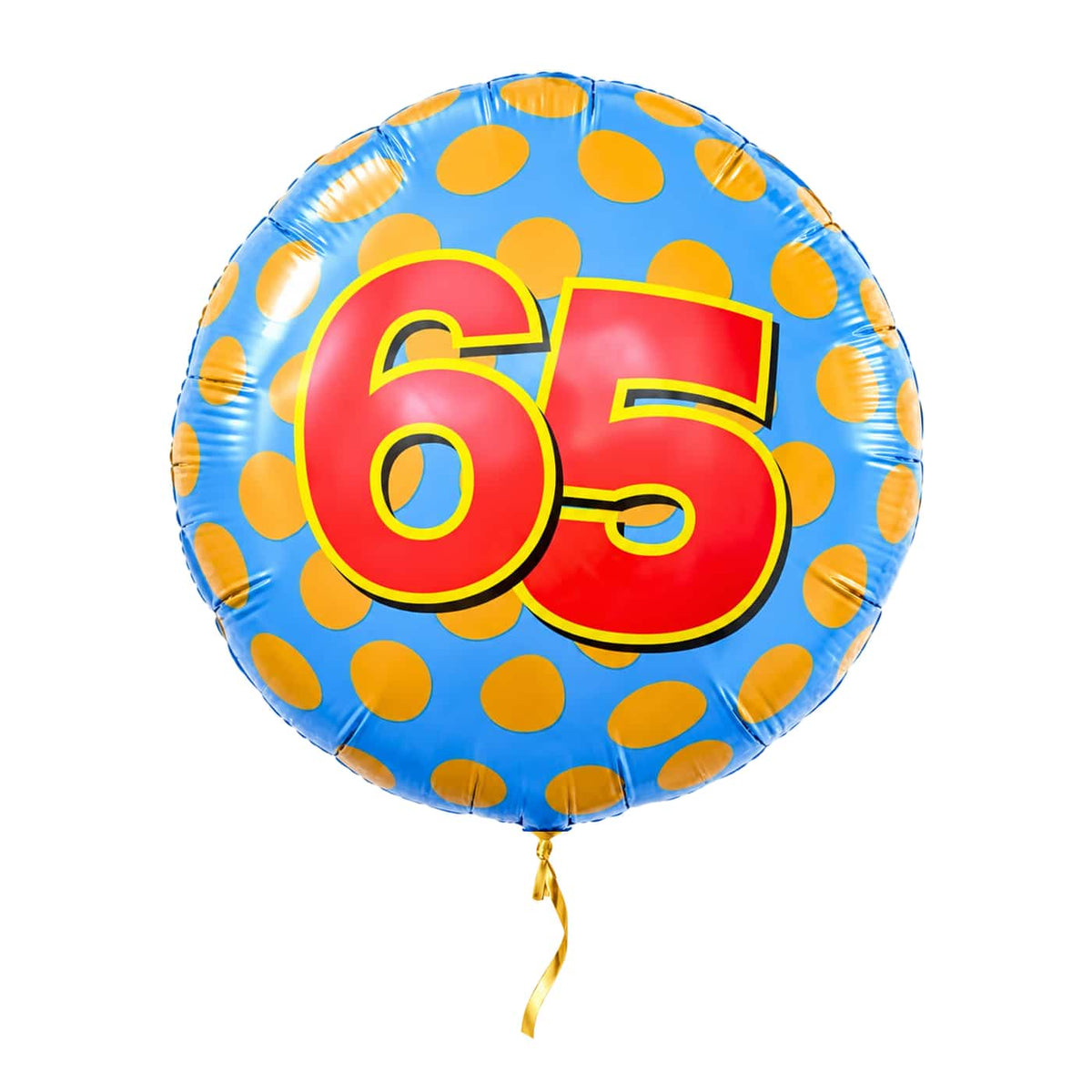 65 Helium Ballon – met helium gevuld, met gouden lint