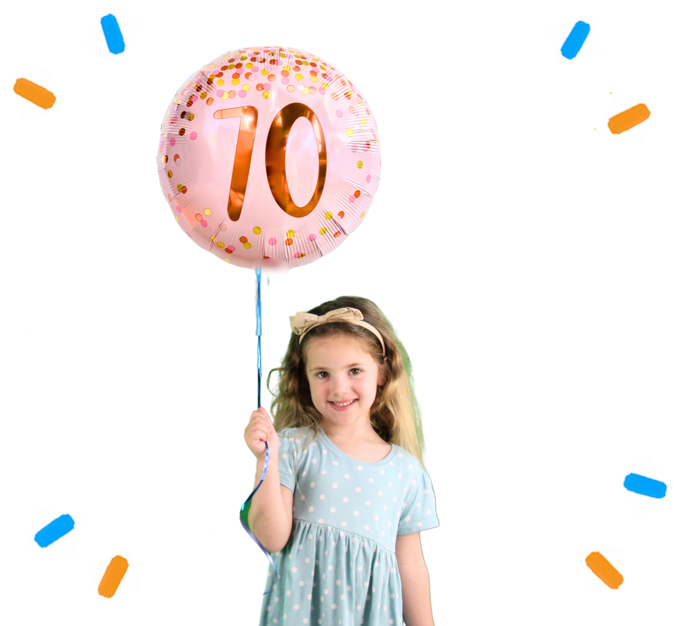 70 Jaar Helium Ballon Roze - Gevuld Met Helium - 46 cm