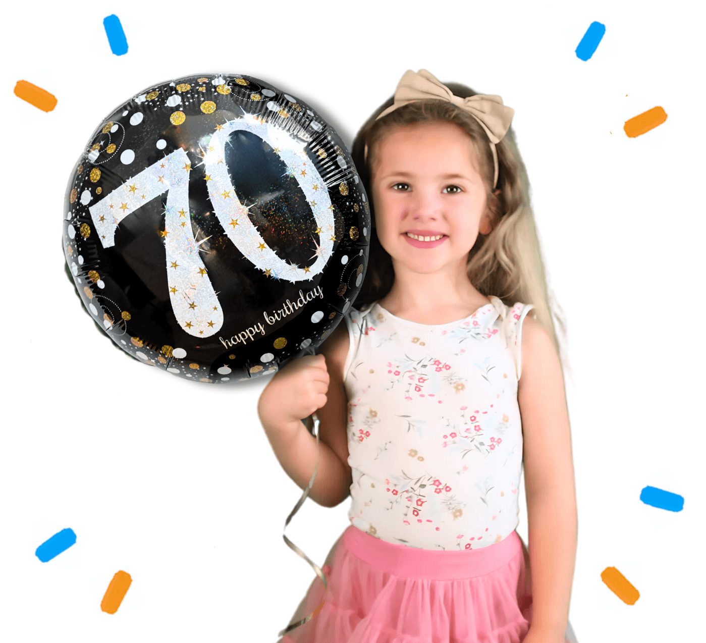 70 Jaar Helium Ballon Zwart/Zilver/Goud - Gevuld Met Helium - 46 cm