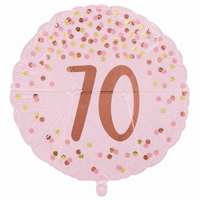 70 Jaar Folie Ballon Roze - 46 cm - Ballonnenshop.nl