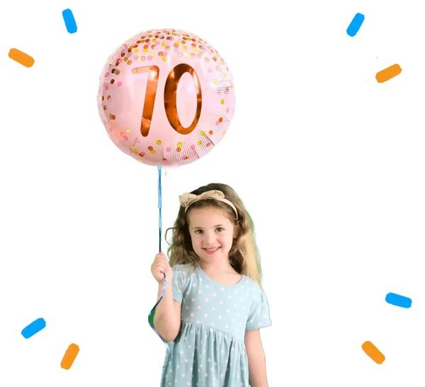 70 Jaar Helium Ballon Roze - Gevuld Met Helium - 46 cm - Ballonnenshop.nl
