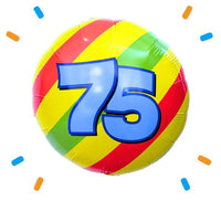 75 Jaar Helium Ballon - Gevuld Met Helium - 46 cm - Ballonnenshop.nl