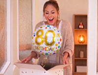 80 Jaar Helium Ballon Stippen - Gevuld Met Helium - 46 cm - Ballonnenshop.nl