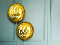 80th Birthday Folie Ballon Goud 45 cm - Ballonnenshop.nl