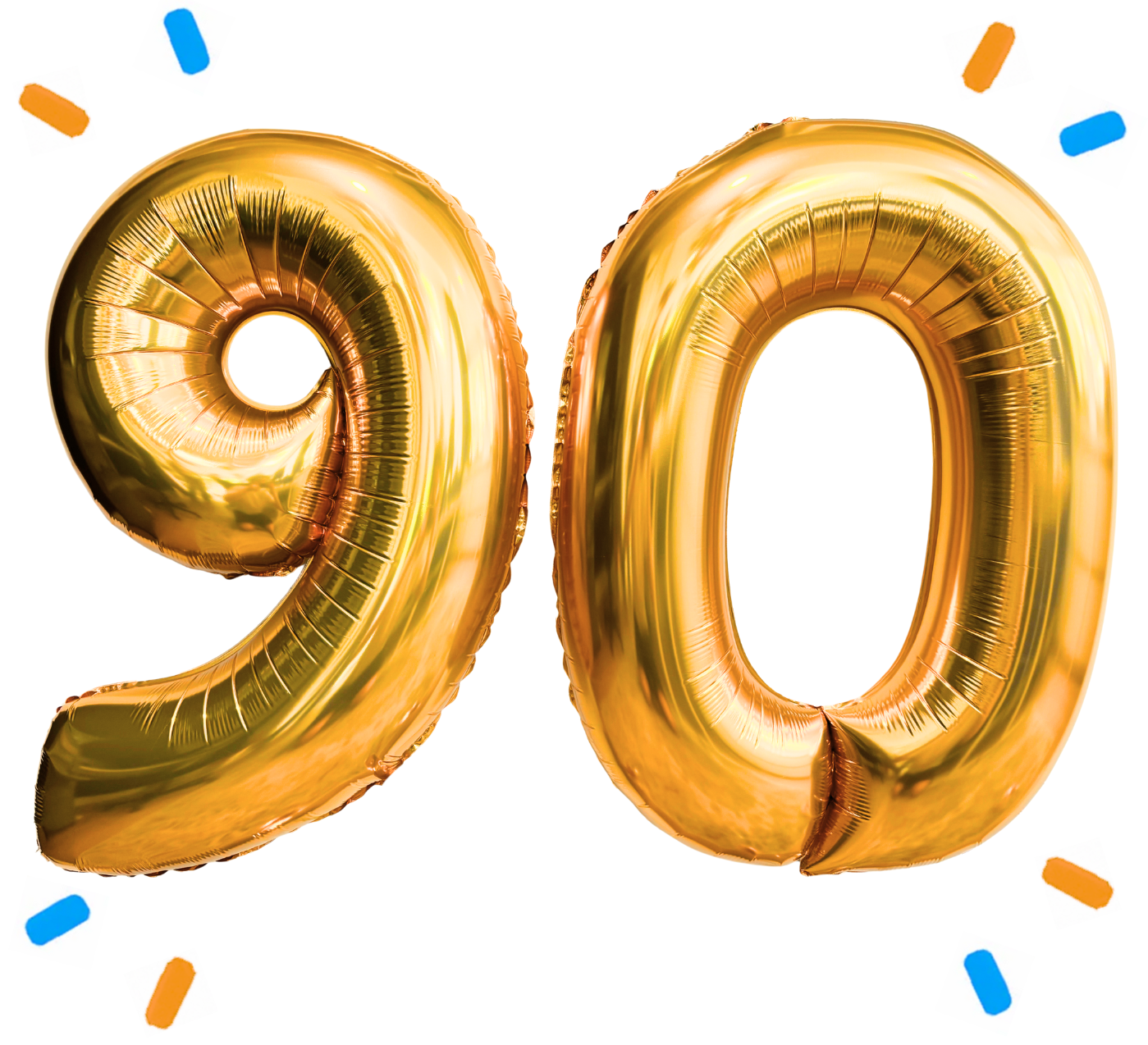 90 Jaar Cijfer Ballonnen Goud - Gevuld Met Helium - 66 cm
