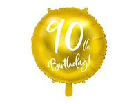 90th Birthday Folie Ballon Goud 45 cm - Ballonnenshop.nl
