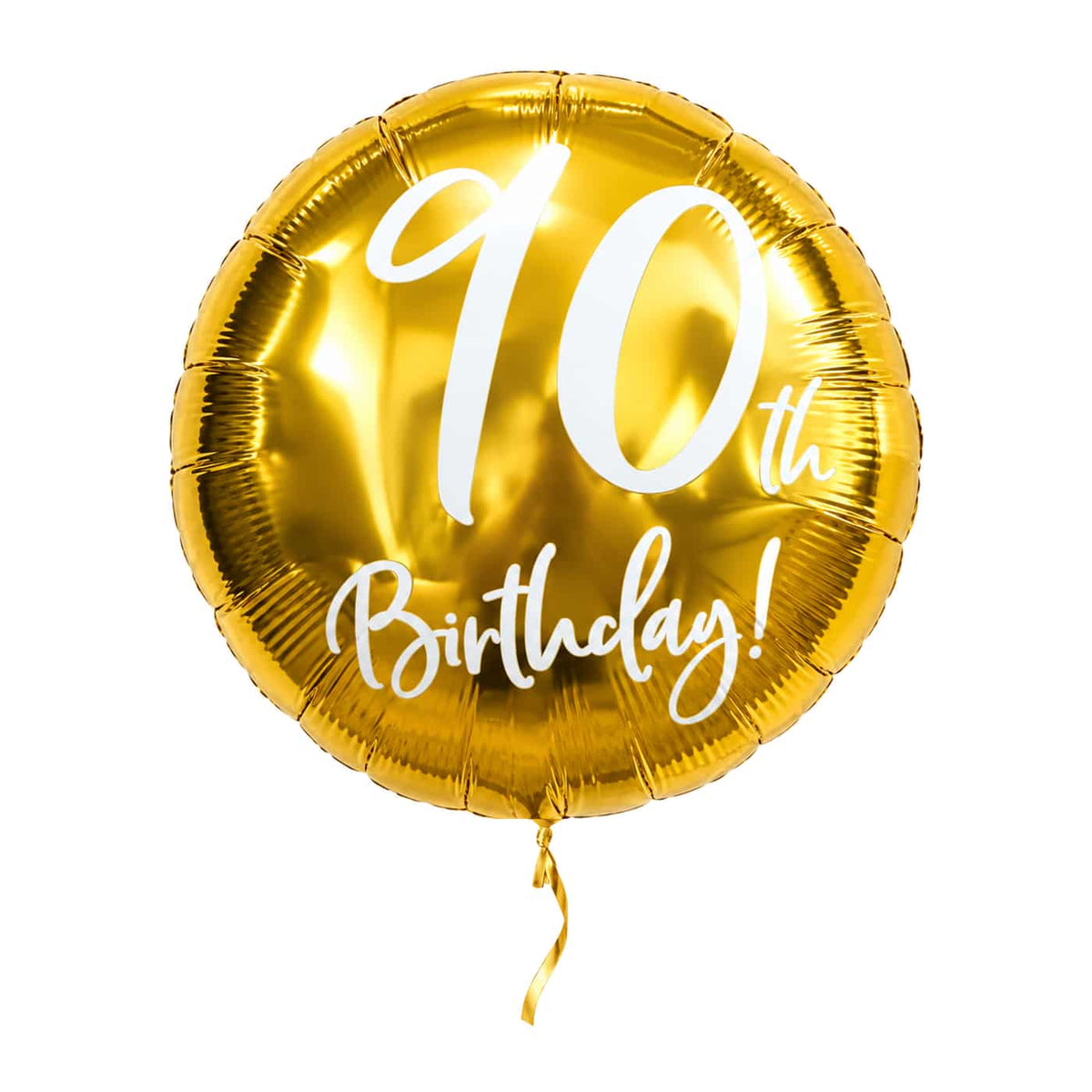 90th Birthday Helium Ballon Goud – met helium gevuld, met gouden lint