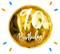 90th Birthday Helium Ballon Goud - Gevuld Met Helium - 45 cm - Ballonnenshop.nl