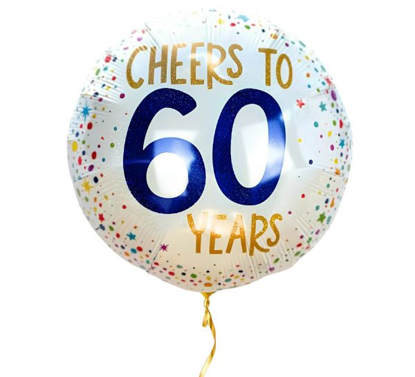 Cheers To 60 Years Ballon - Gevuld Met Helium - 46 cm