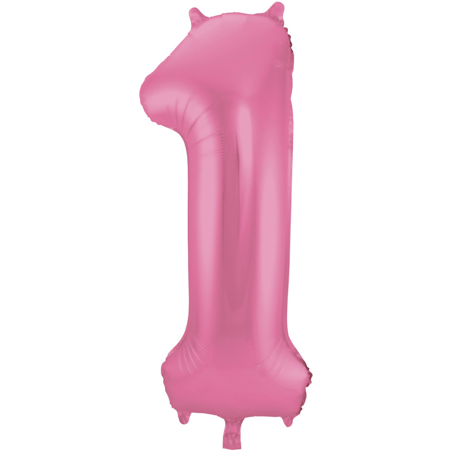 Cijfer Ballon 1 - Mat Roze - 86 cm