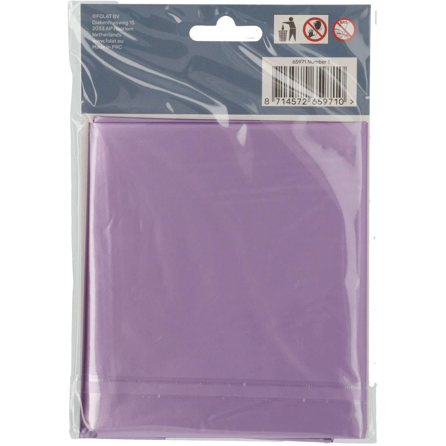 Cijfer Ballon 1 - Paars - 86 cm