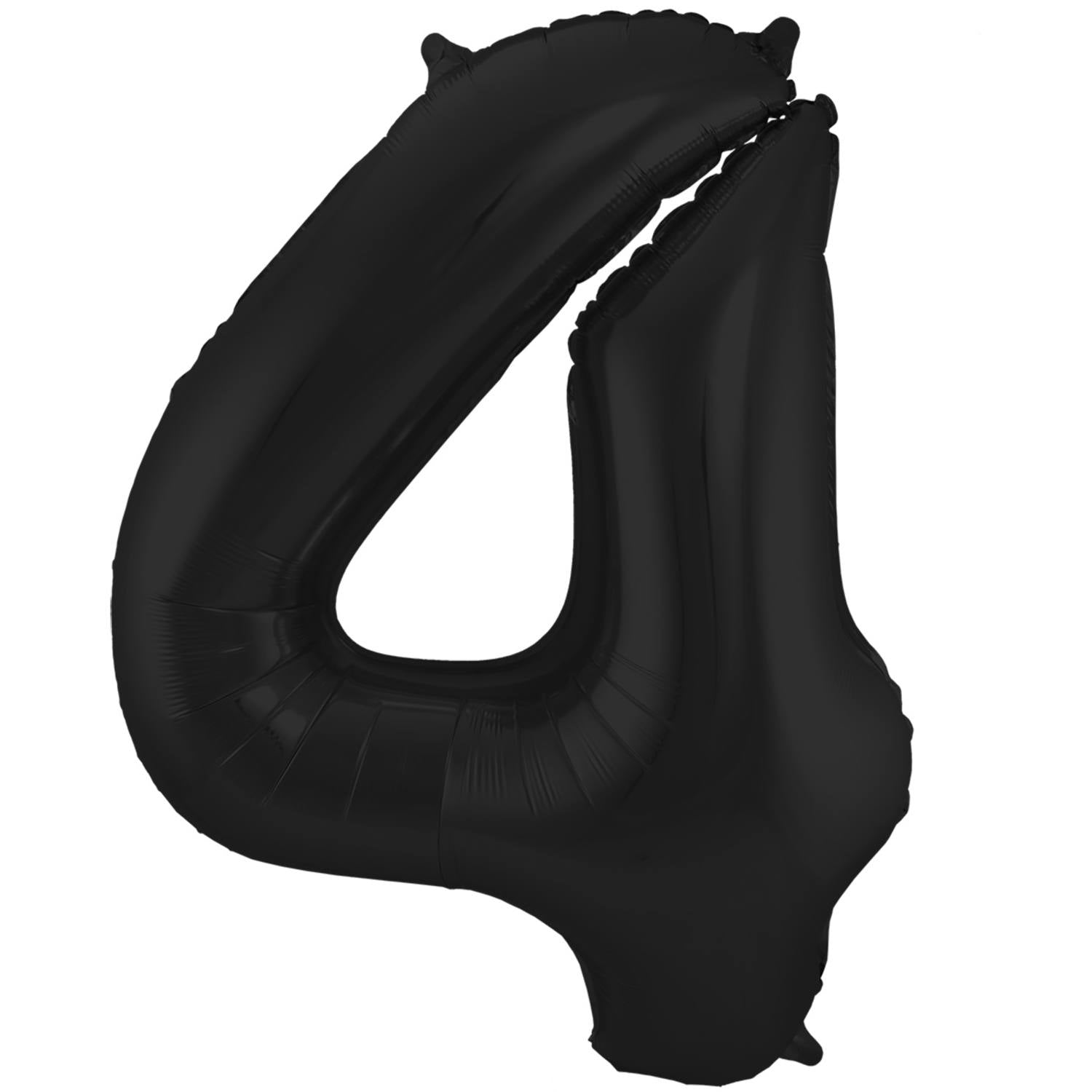 Cijfer Ballon 4 - Zwart - 86 cm