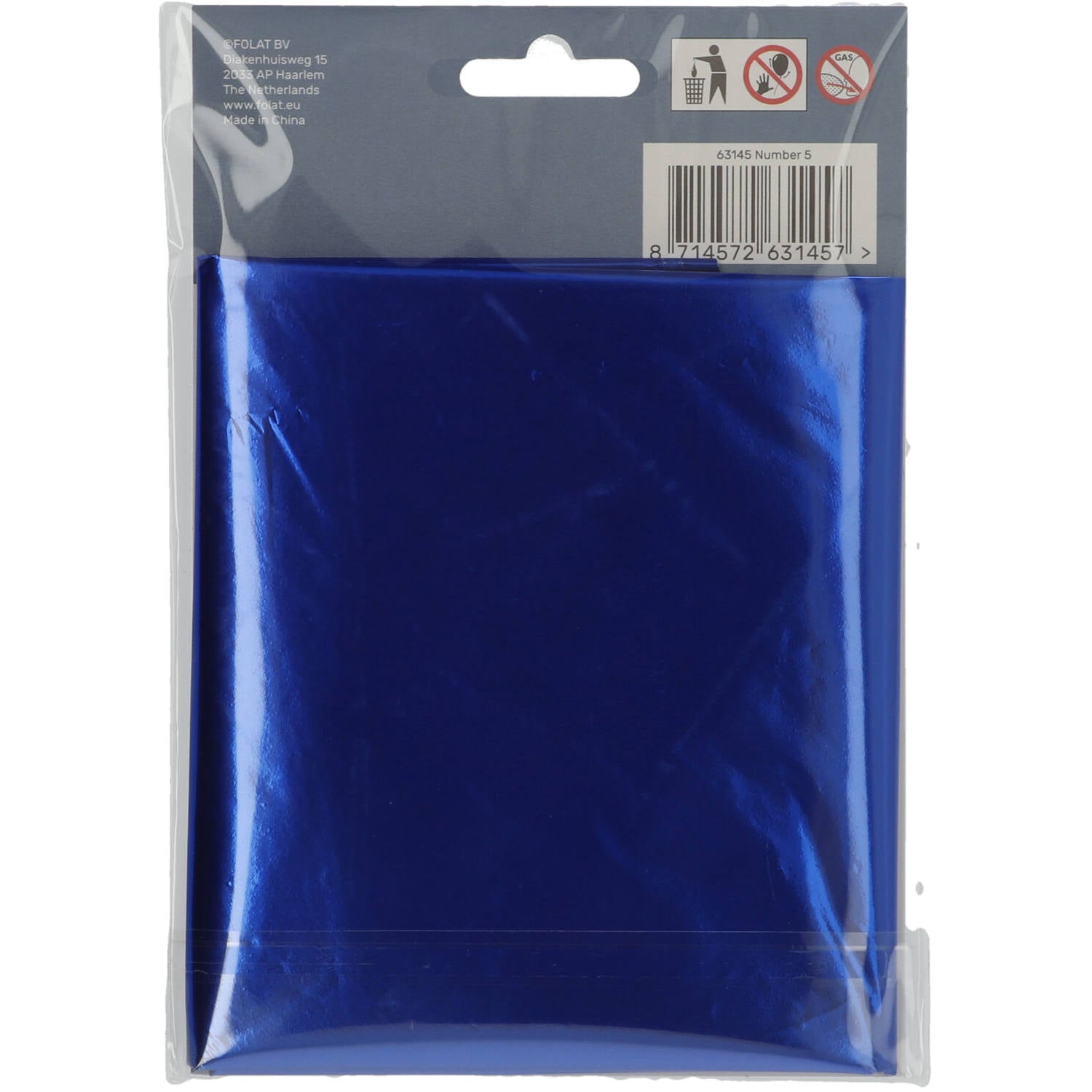 Cijfer Ballon 5 - Blauw - 86 cm