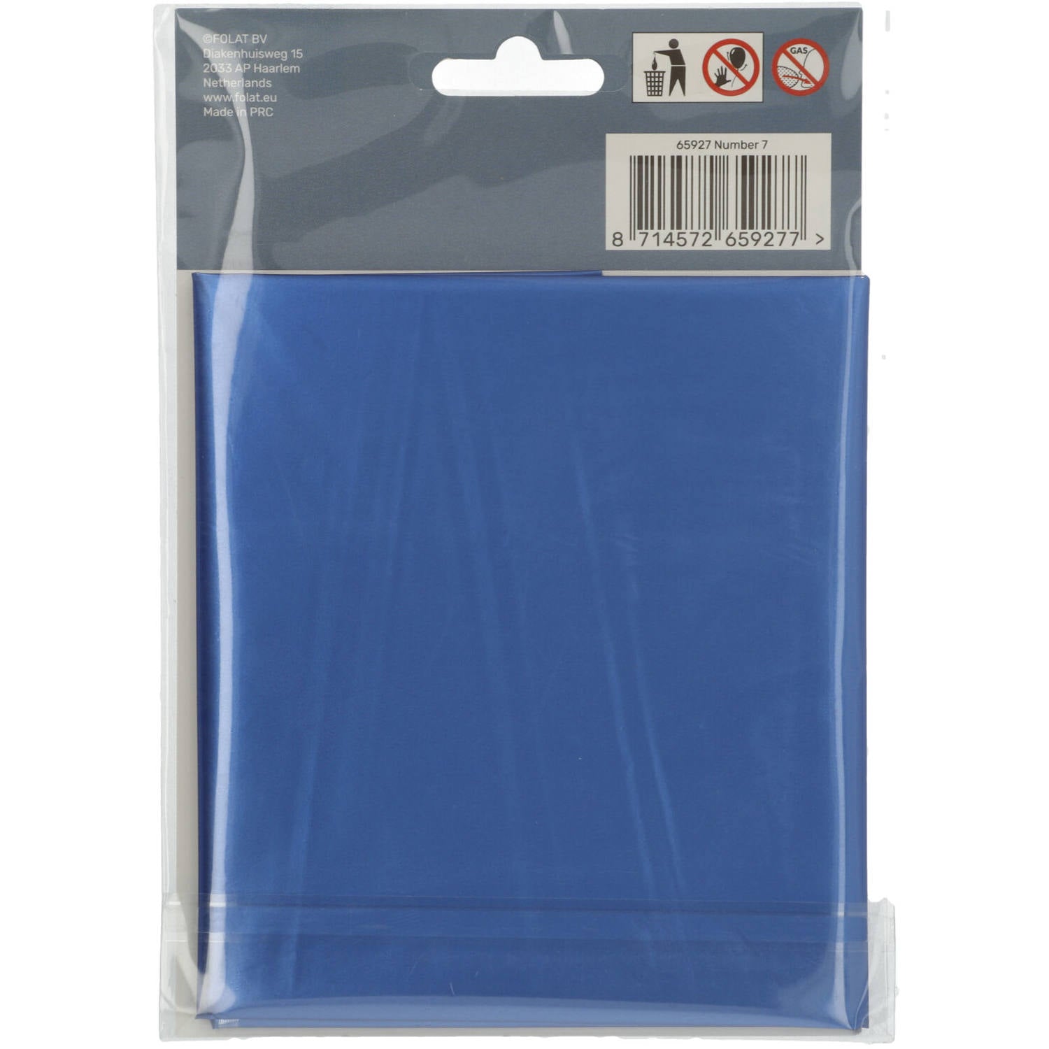 Cijfer Ballon 7 - Mat Blauw - 86 cm