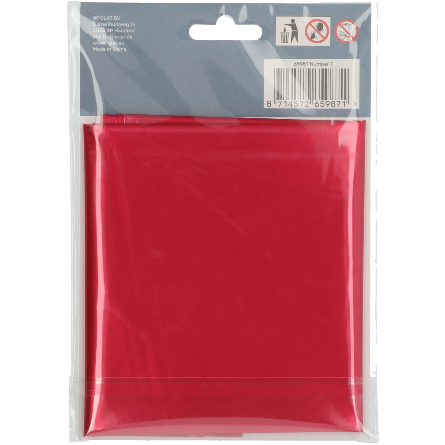 Cijfer Ballon 7 - Rood - 86 cm