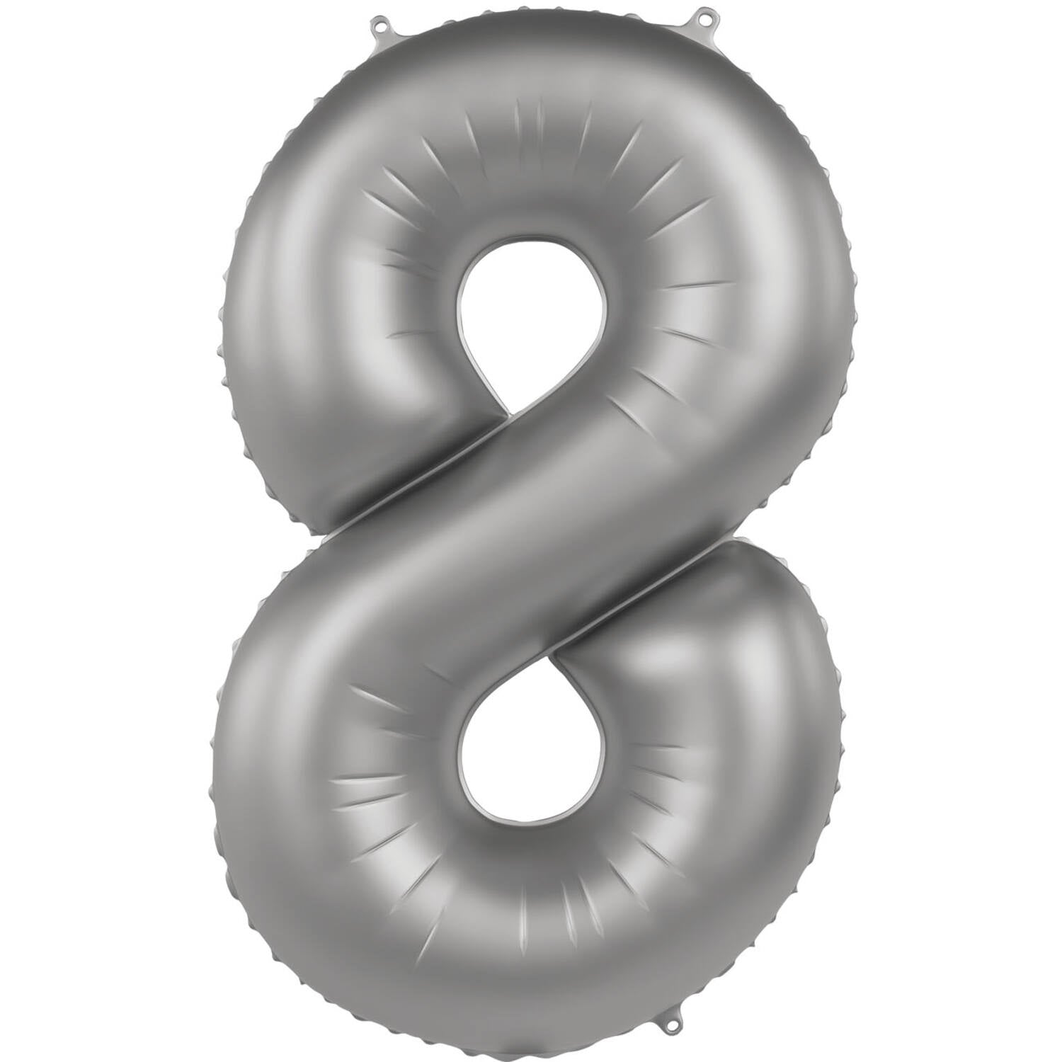 Cijfer Ballon 8 - Moonlight Zilver - 86 cm