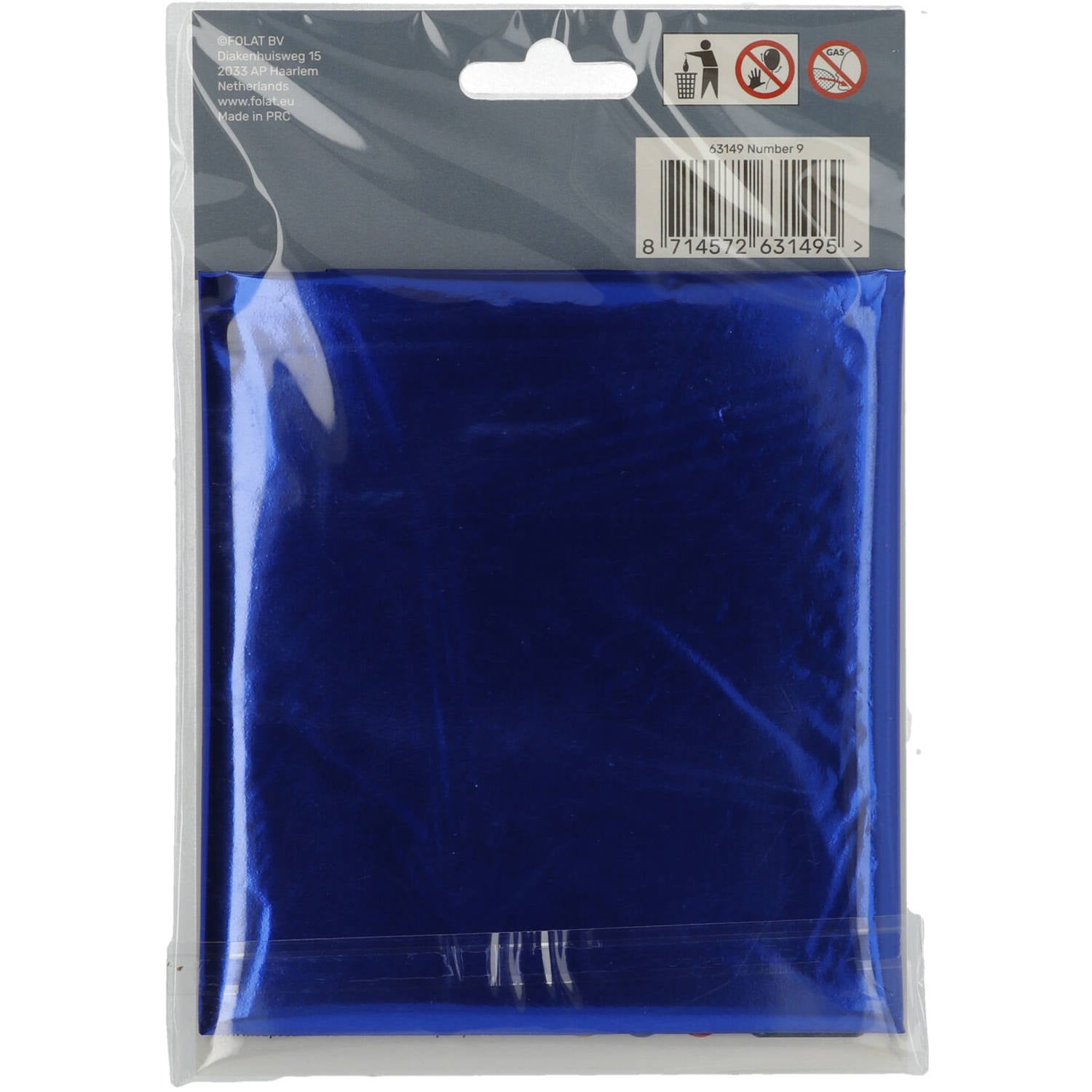 Cijfer Ballon 9 - Blauw - 86 cm