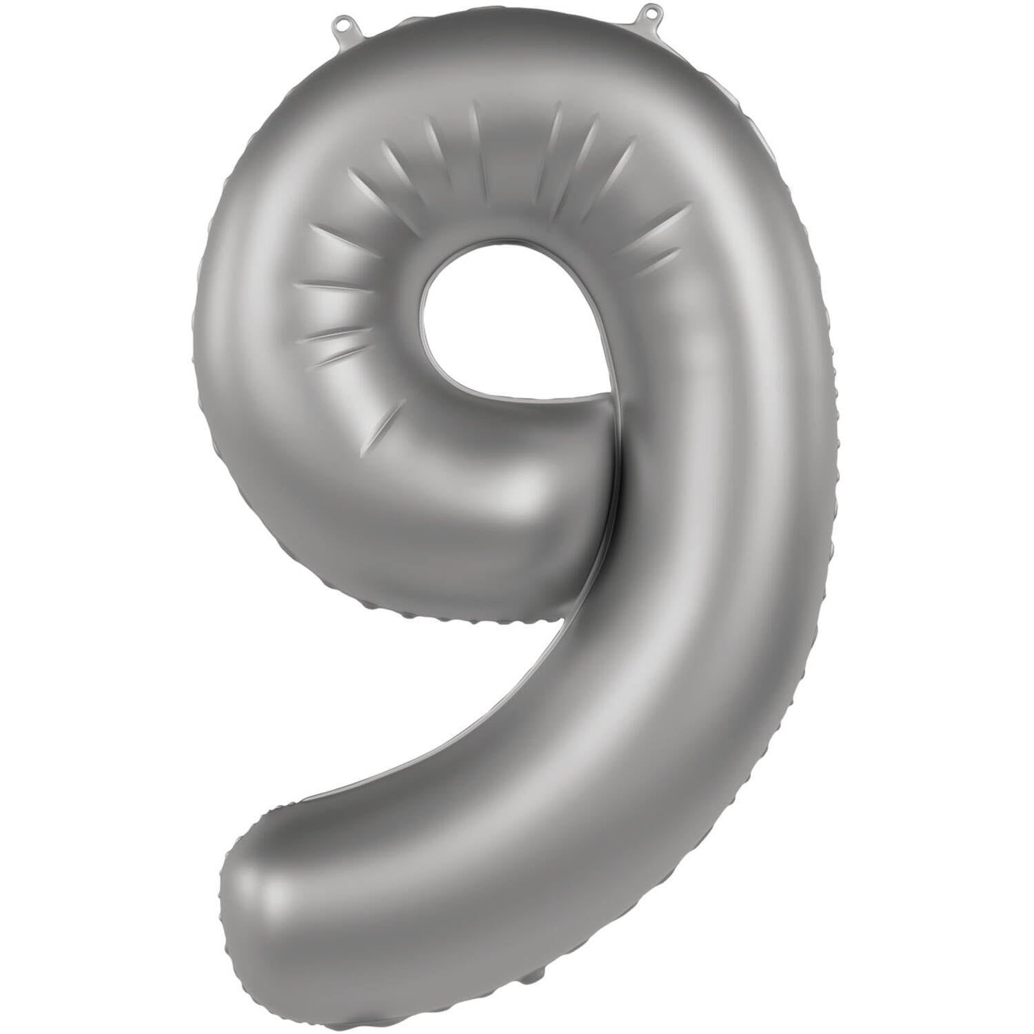 Cijfer Ballon 9 - Moonlight Zilver - 86 cm