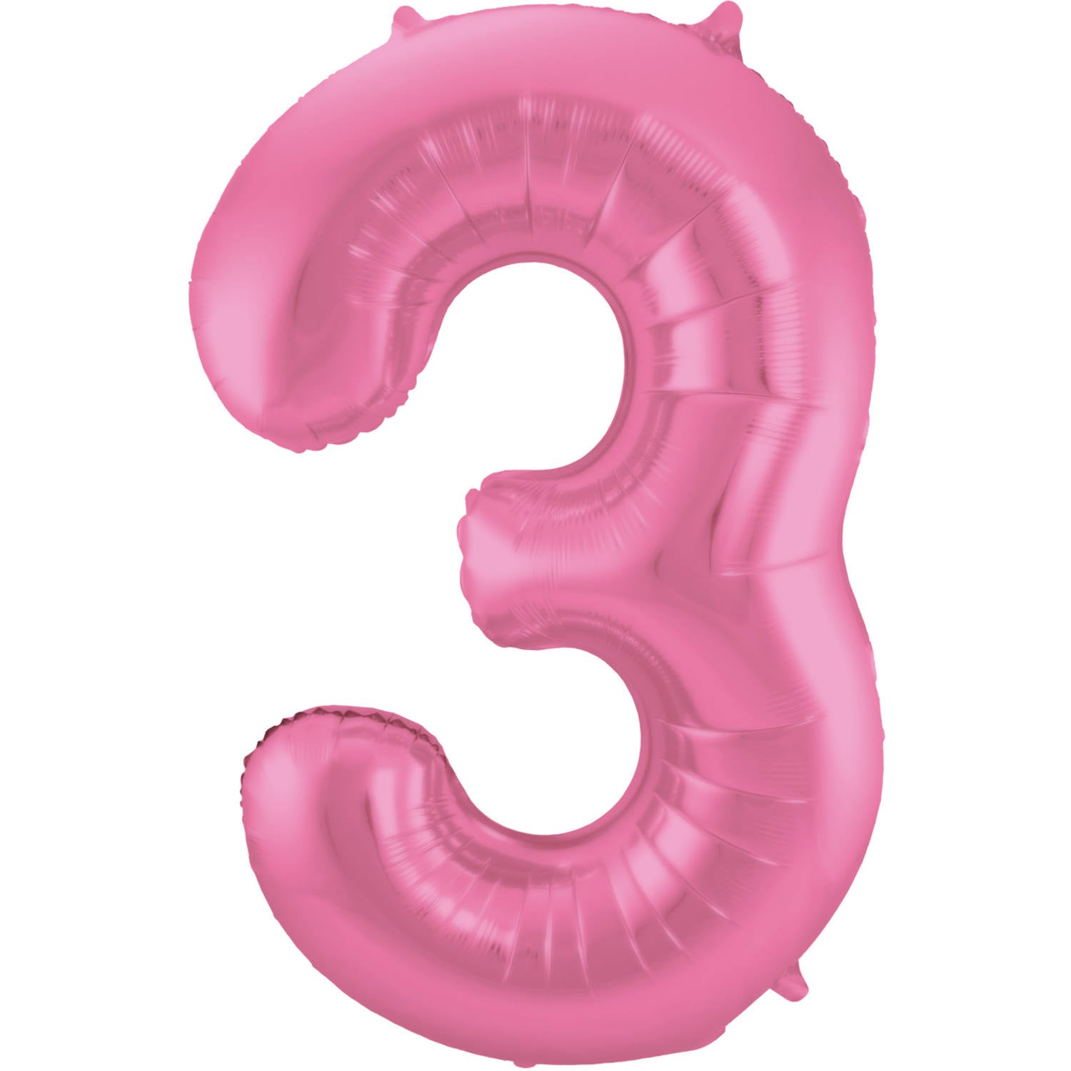 Cijfer Ballon 3 - Mat Roze - 86 cm