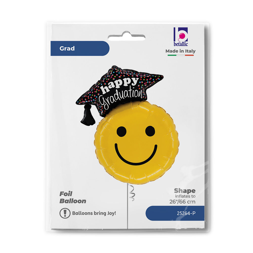Graduation Smiley Folie Ballon - 66 cm