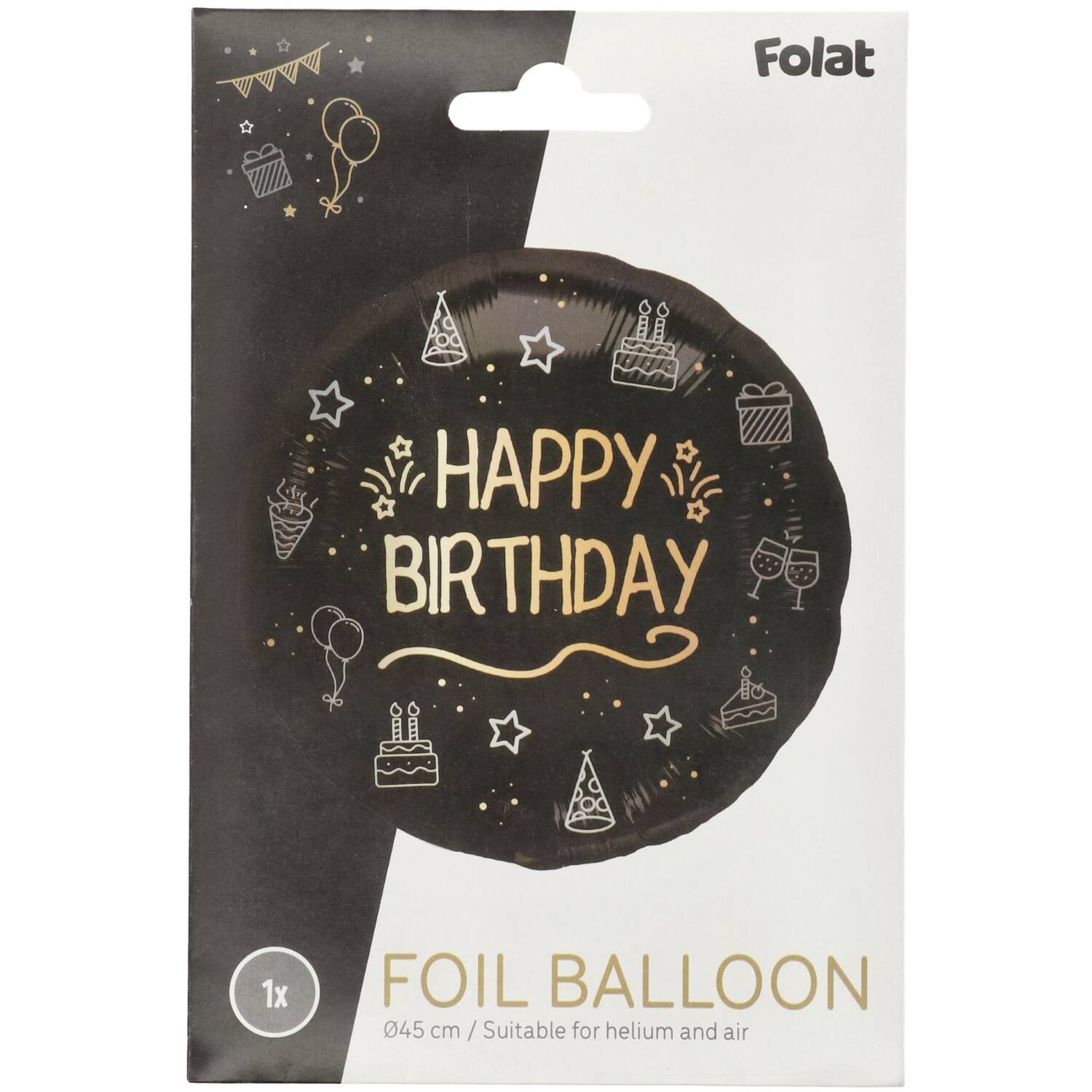 Happy Birthday Shining Glam Folie Ballon - 46 cm