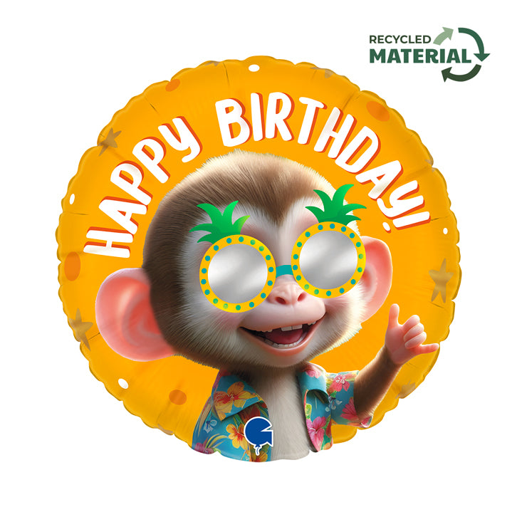 Happy Birthday - Aap - Verjaardag Ballon - Helium Ballon - Gevuld Met Helium - 46 cm