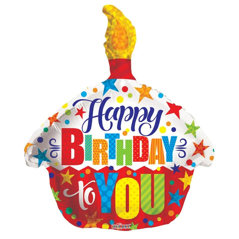 Happy Birthday To You Cupcake Helium Ballon - Gevuld Met Helium - 46 cm
