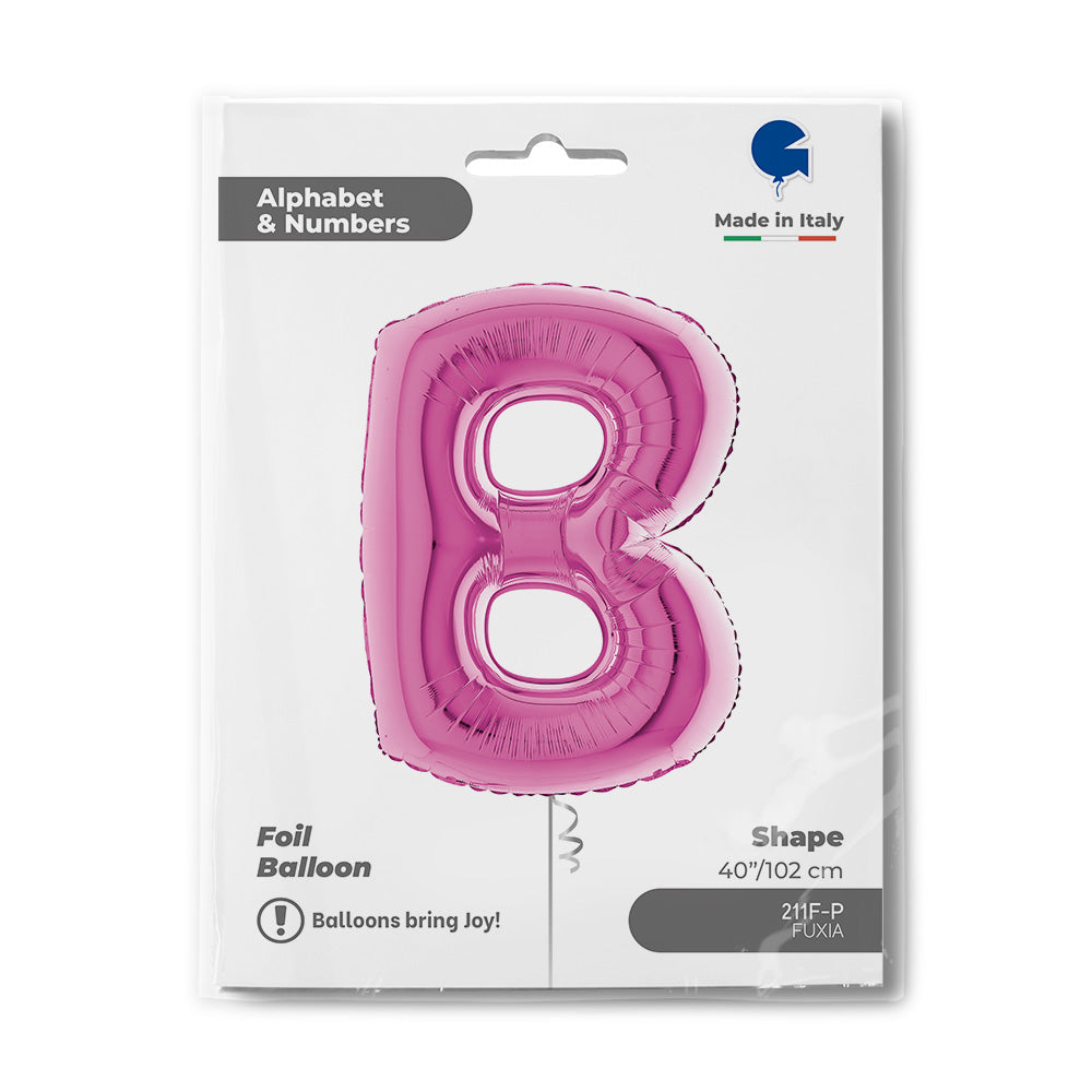 Letter Ballon B Roze - 102 cm