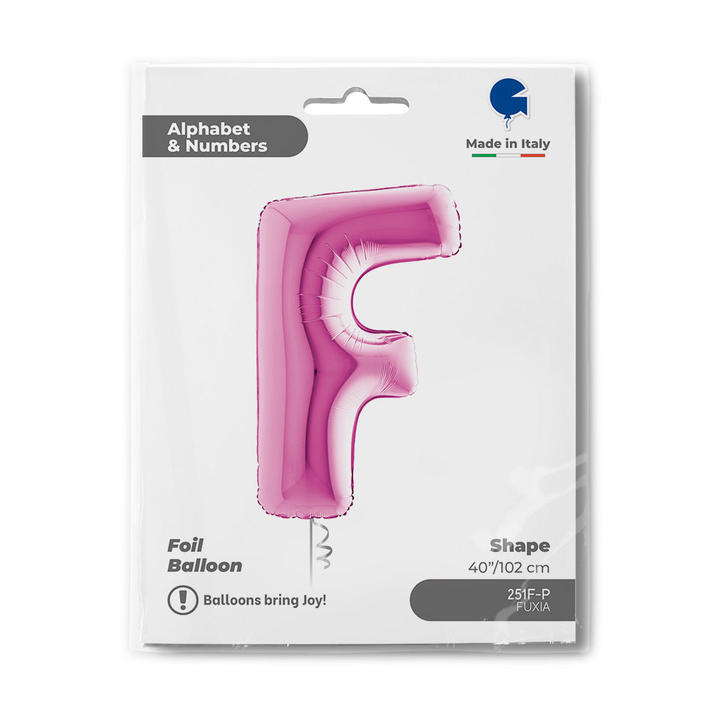 Letter Ballon F Roze - 102 cm