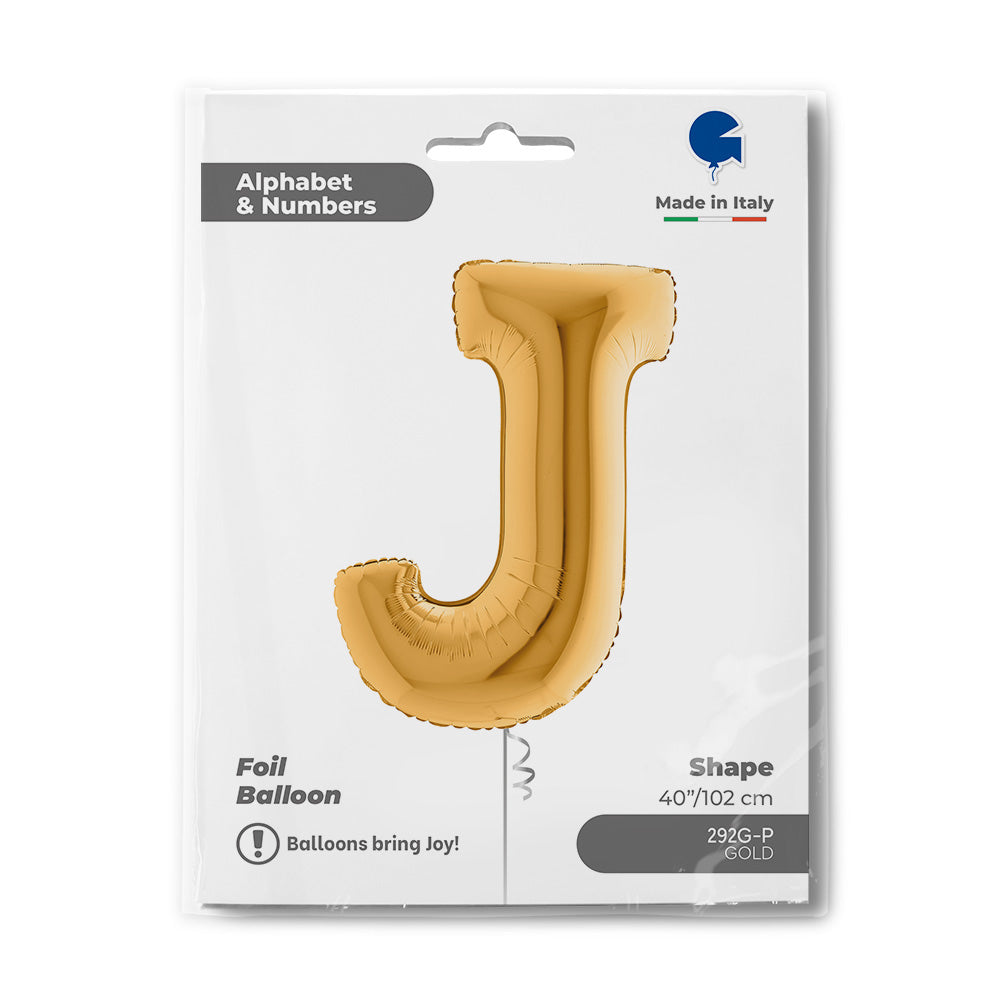 Letter Ballon J Goud 102 cm