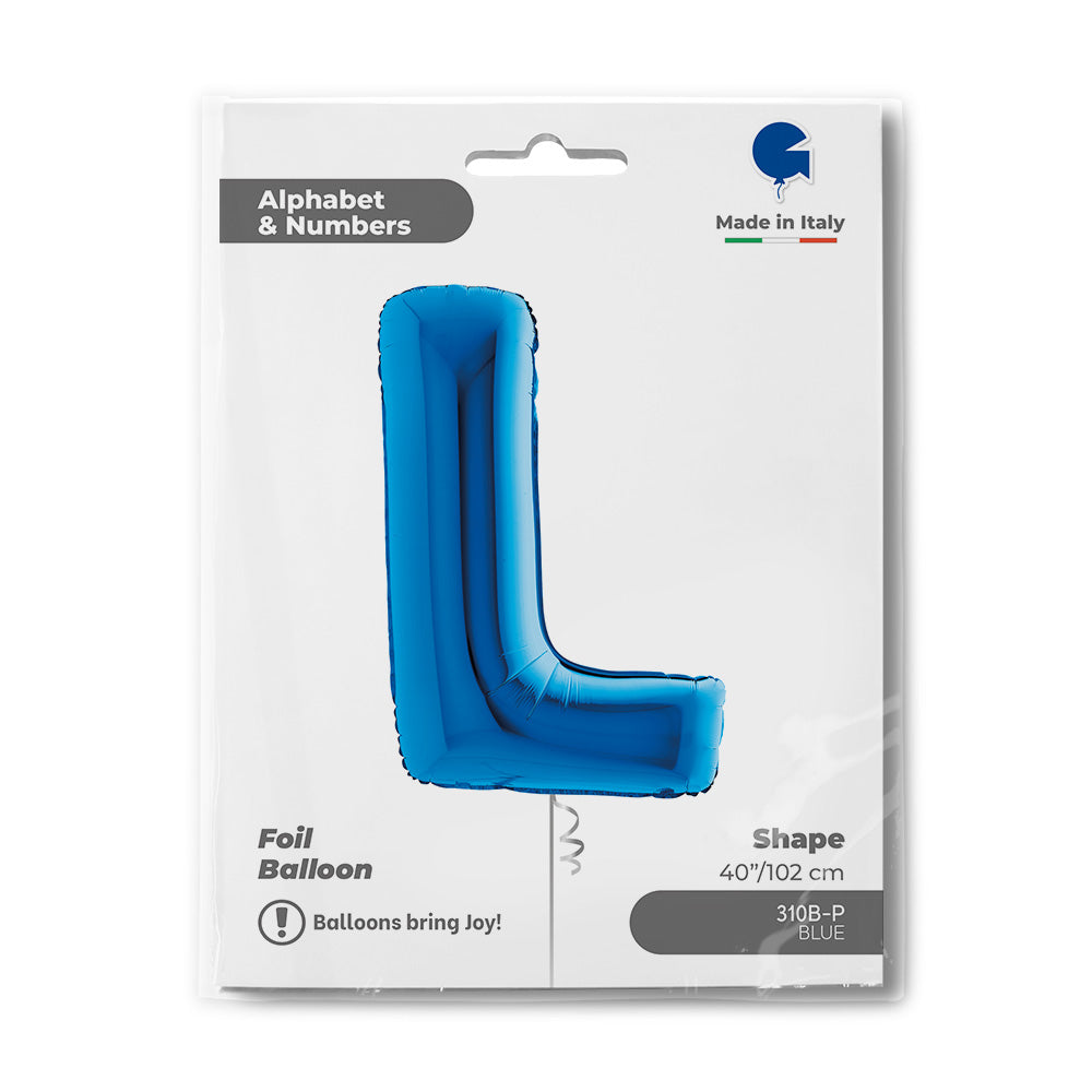 Letter Ballon L Blauw - 102 cm