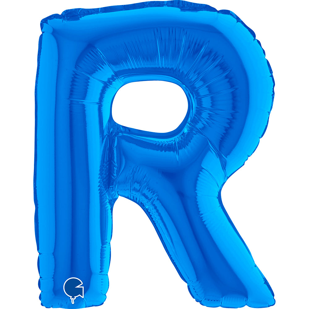 Letter Ballon R Blauw - 35 cm