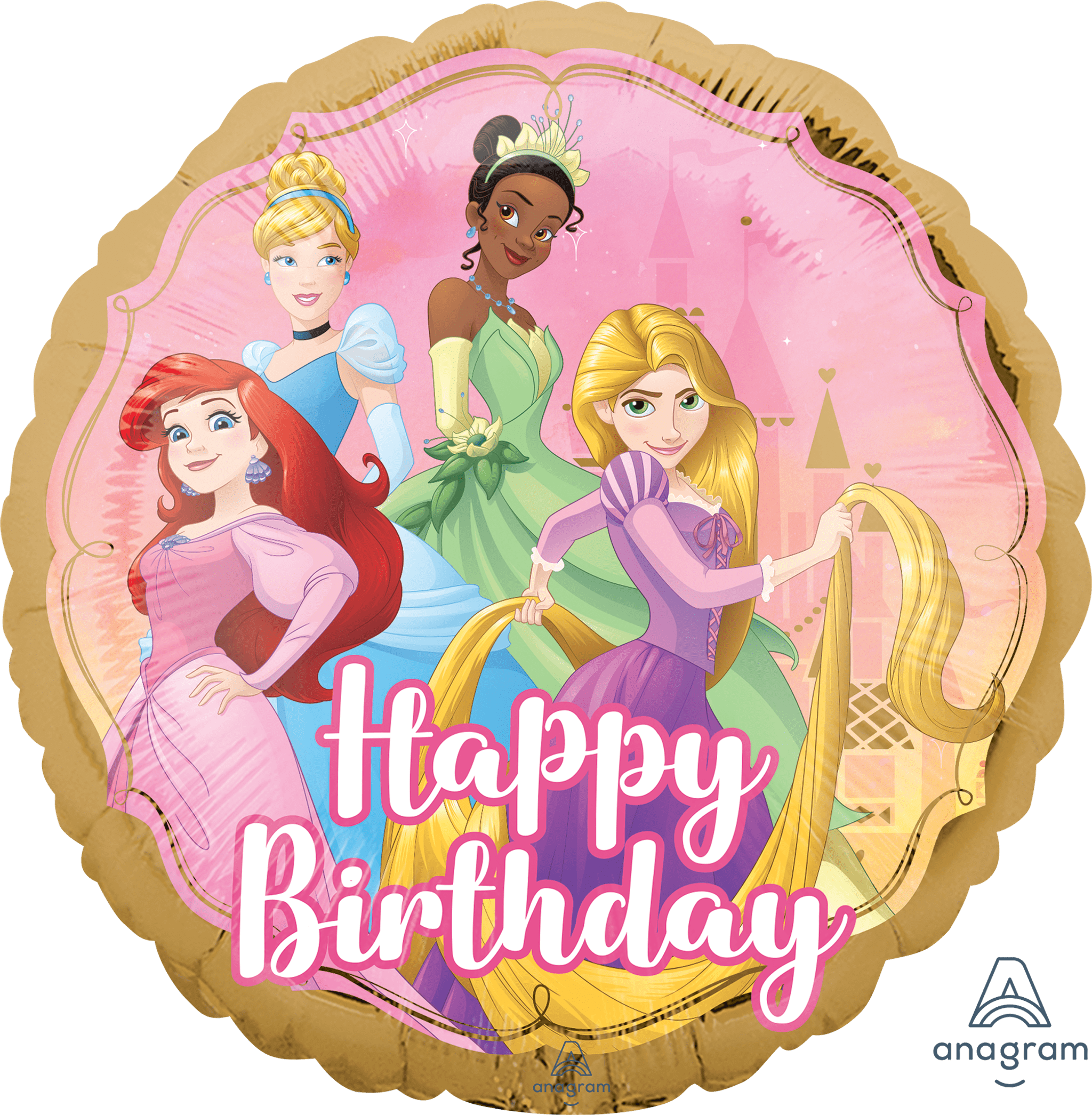Disney Prinsessen Happy Birthday Helium Ballon - Gevuld Met Helium - 46 cm