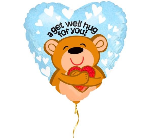 A Get Well Hug For You Helium Ballon - Gevuld Met Helium - 46 cm - Ballonnenshop.nl