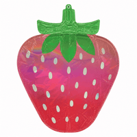 Aardbei Holographic Iridescent Folie Ballon - 68 cm - Ballonnenshop.nl