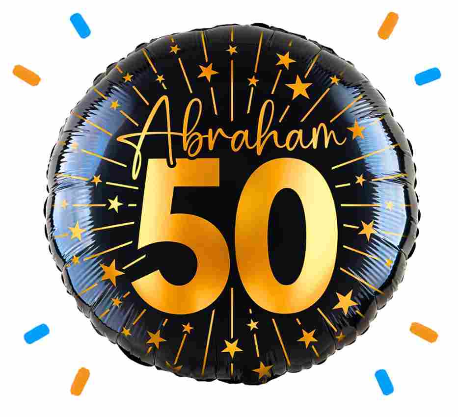 Abraham 50 Jaar Helium Ballon - Gevuld Met Helium - 45 cm - Ballonnenshop.nl