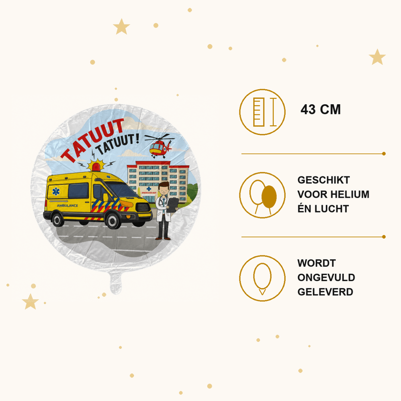 Ambulance Folie Ballon - 43 cm - Ballonnenshop.nl