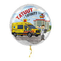 Ambulance Helium Ballon met helium en gouden lint
